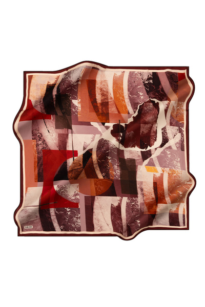 Aker Burgundy 90X90 Silk Twill Scarf