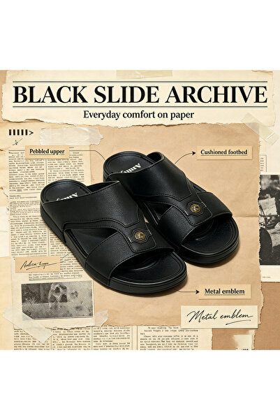 Khayrat Slipper Comfortable Cross‑Band Men Leather Slides Durable Thick Platf...