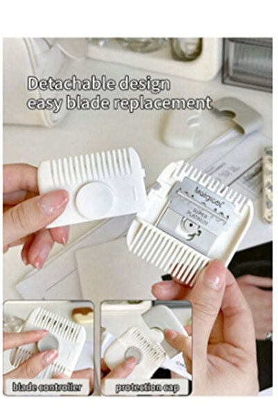Arzu Güzel Cosmetics Practical Bangs, Bangs Cutting and Thinning Comb, Double-Sided Adjustable Razor Comb with Protective Cover to Remove Hair Breakage