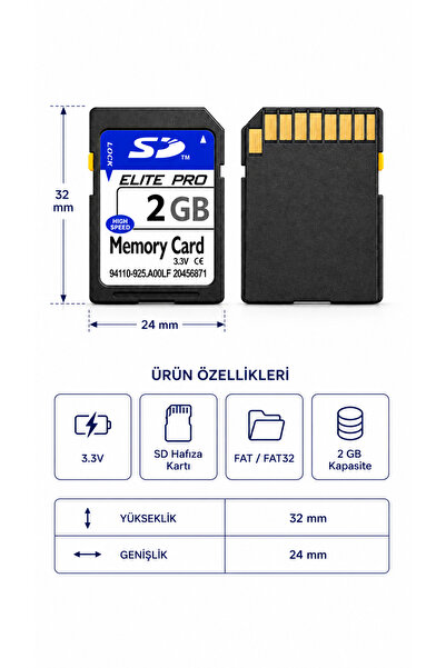ULTRATEKNO Elite Pro 2GB SD Hafıza Kartı Korg PA500TR M50 Eski Fotoğraf Makinesi Kamera İçin