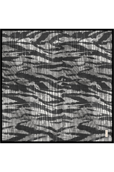 Pierre Cardin Black 90X90 Silk Crepe Satin Scarf