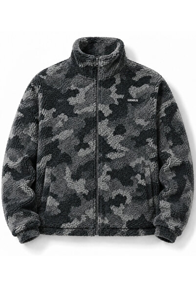 GENIUS STORE Oversize Peluş Erkek İçi Polarlı Tam Fermuarlı Sherpa Sonbahar K...