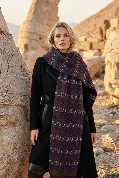 LAGRANZE شال/وشاح لومي ذو ملمس ناعم وحواف مزخرفة للجنسين