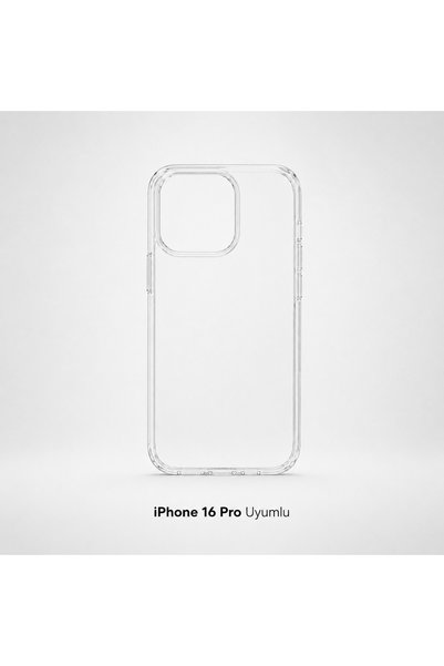 iPhone 16 Pro Uyumlu Şeffaf Silikon Telefon Kılıfı