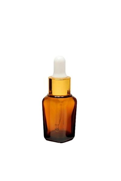 OEM Amber square bottle with pipette, gold pipette cap/white rubber, 10ml