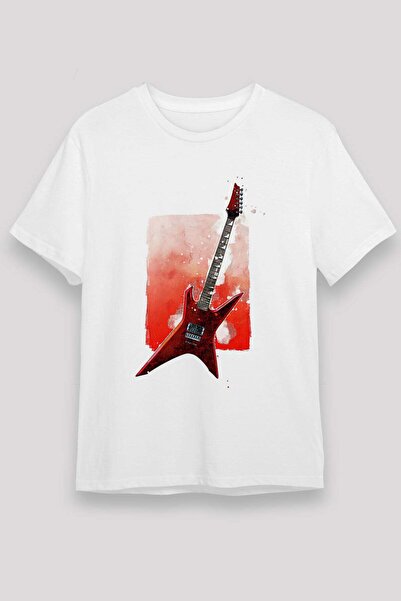Darkhane Electric Guitar Unisex Printed White T-Shirt - Tshirt