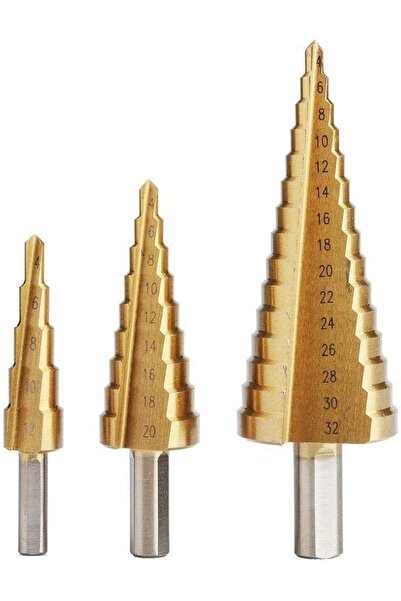 Generic مجموعة أوايتك من 3 قطع من مثاقب التيتانيوم المخروطية الكبيرة HSS لقطع...