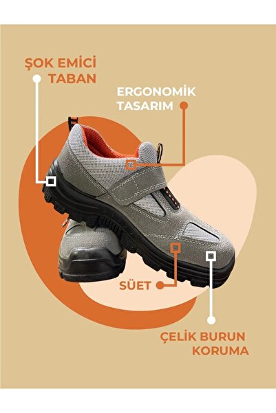 ADESAN İş Güvenliği Ayakkabısı Çelik Burun Süet