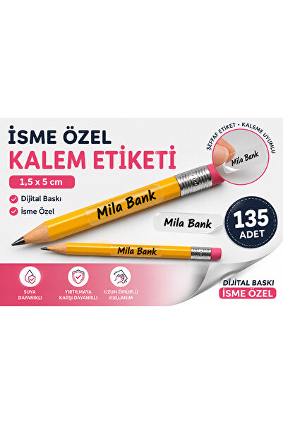 arl etiket tasarım dijital baskı merkezi İsme Özel Şeffaf Kalem Etiketi I Oku...