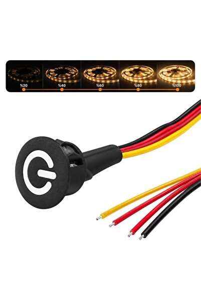 Powermaster PM-30787 12V DC 10Mm Gömme Dokunmatik LED Dimmer Kontrolcüsü Swit...