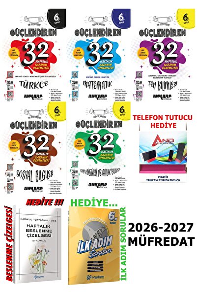 Ankara Yayıncılık 6.SINIF 32 HAFTALIK DENEME TÜM DERSLER SETİ GÜÇLENDİREN 2026-2027 MÜFREDAT