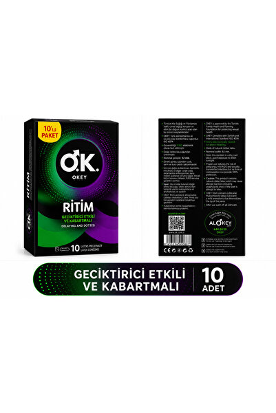 Okey Ritim Etkili ve Kabartmalı Prezervatif 10’lu