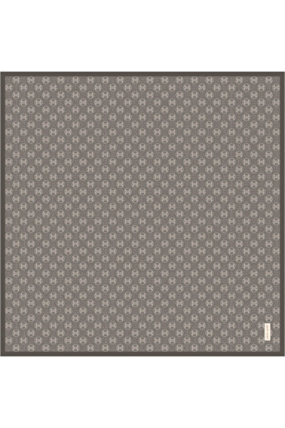Pierre Cardin Gray 90X90 Silk Crepe Satin Scarf