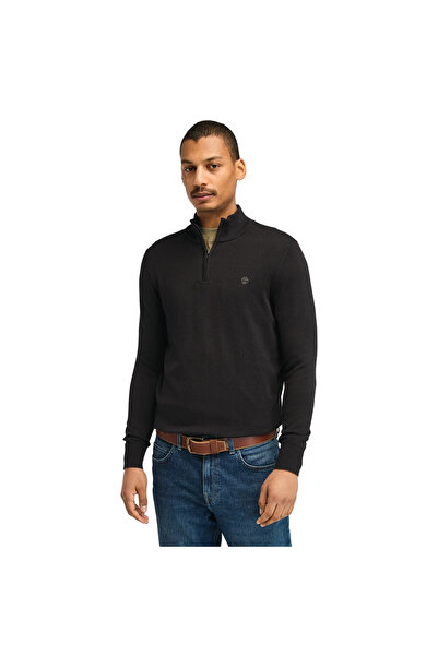Timberland Williams River Cotton Yd 1/4 Zip Sweater Men's Black Pullover