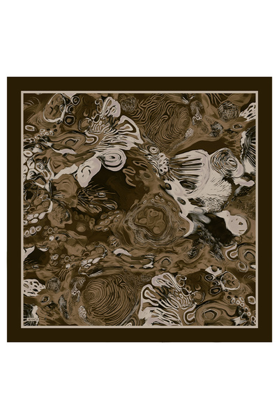 Arancia Brown 90X90 Silk Twill Scarf