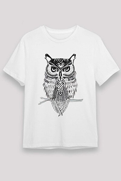 Darkhane Owl White Unisex T-Shirt T-Shirt