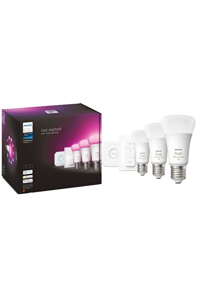 Philips Hue Pack of 3 RGB LED bulbs, Wi-Fi, Bluetooth, Zigbee, A60, E27, 9W (...