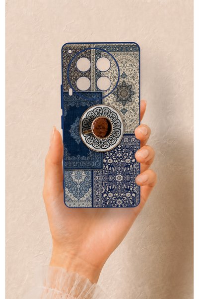 Vip Case Tecno Camon 30 Uyumlu Türk Kahvesi ve Kilim Desenli Silikon Kılıf