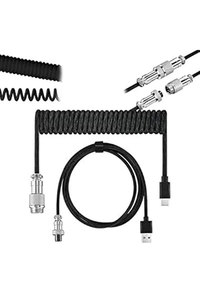 GENERAL LGVNOWA【 Upgraded]】1.8M Coiled USB-C Cable, سلك كيبورد｜Detachable Avi...