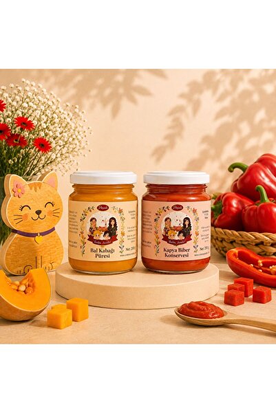 ÜRETEN ANNELER 200 GR KAPYA BİBER PÜRESİ - 200 GR BAL KABAĞI PÜRESİ