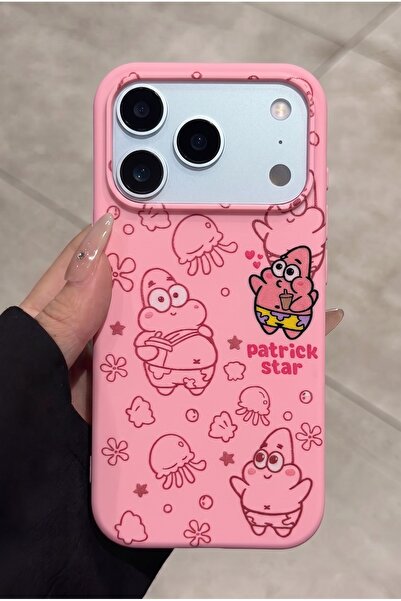 KVK PRİVACY iPhone 17 Pro Max / 18 Pro Max Uyumlu Patrick Star Desenli Pembe ...