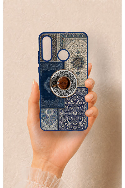 Vip Case Huawei P30 Lite Uyumlu Türk Kahvesi ve Kilim Desenli Silikon Kılıf