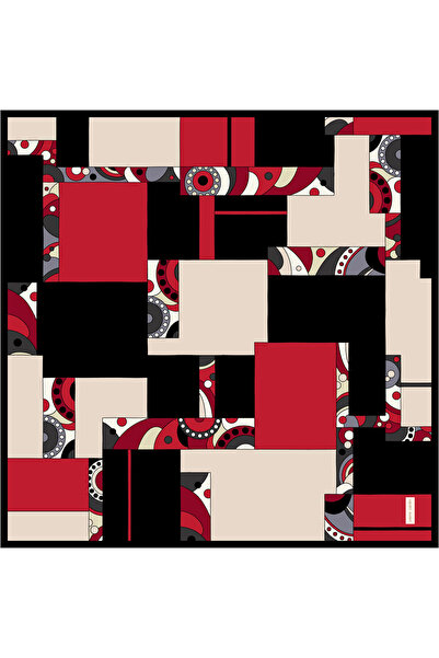 Pierre Cardin Red 90X90 Silk Crepe Satin Scarf