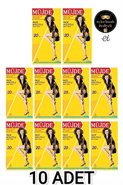 Müjde 10'lu Paket Ten Rengi (57) 20 Den Kadın İnce Külotlu Çorap Çoklu Ekonom...