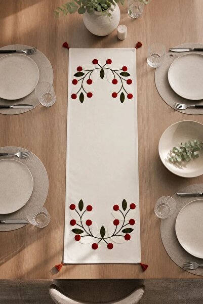 Comfort Craft Traversă de masă brodată din țesătură Buldan |   Husă decorativ...