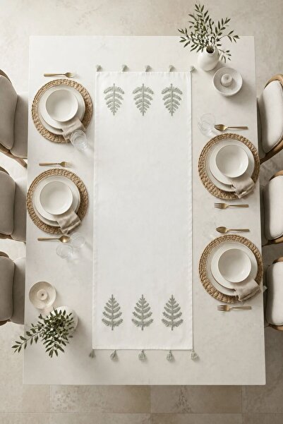 Comfort Craft Traversă de masă brodată din țesătură Buldan |   Husă decorativ...