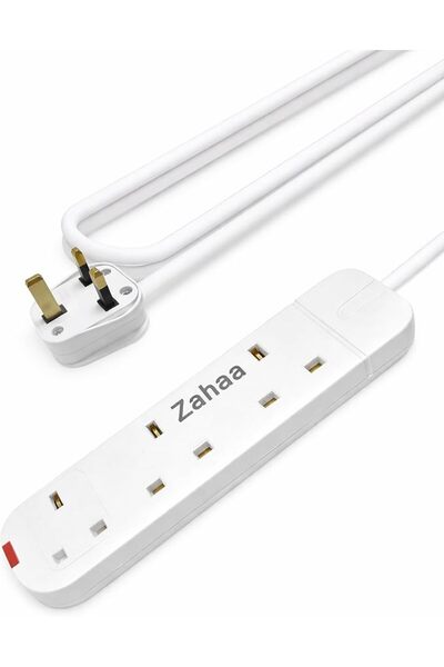 Zahaa Universal Extension Cord with 3 Power Sockets 3 meters, Surge Protectio...