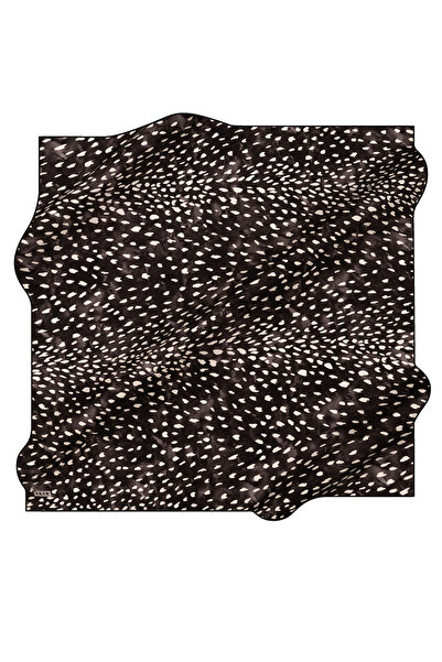 Aker Black 90X90 Silk Crepe Satin Scarf