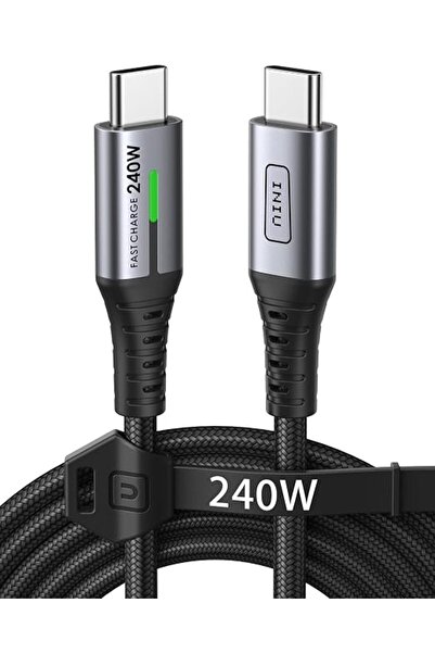iniuniu كابل INIU نوع C بطول 2 متر، كابل شحن سريع USB C بقوة 240 واط للحواسيب...