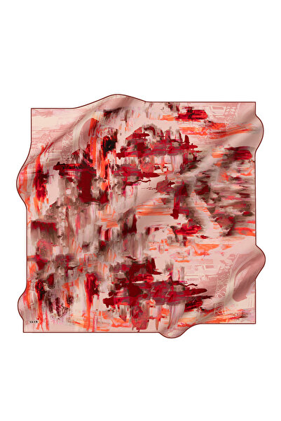 Aker Pembe 90X90 İpek Krep Saten Eşarp