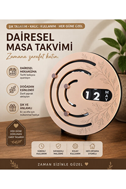 Genel Markalar Dekoratif Dairesel Sonsuz Masa Takvimi