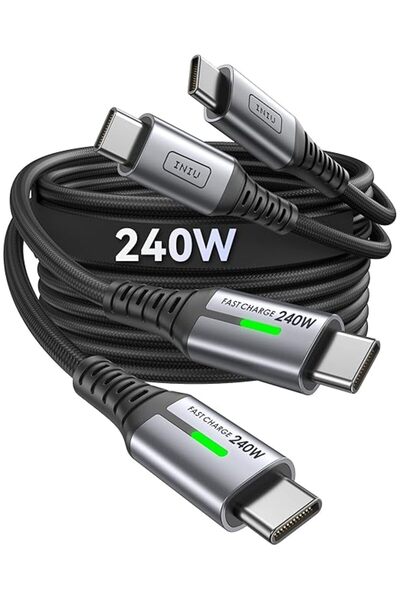 iniuniu كابل INIU نوع C بطول 1 متر، عبوة من قطعتين، كابل شحن سريع USB C بقوة ...