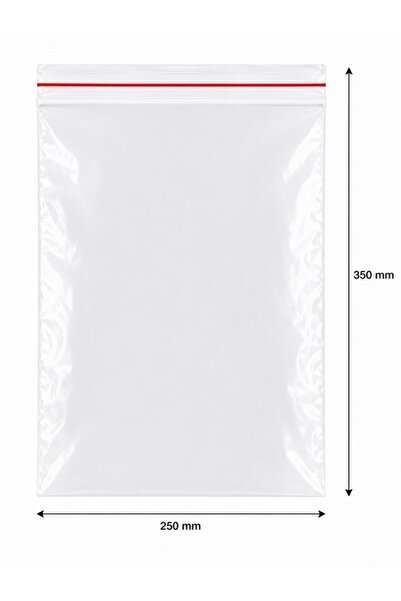 INATECH Set 100 buc Pungi cu Fermoar Ziplock, 250 x 350 mm, 40 my, Transparent