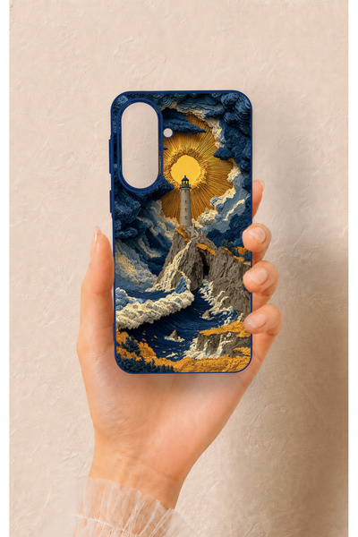 Vip Case Samsung A37 Uyumlu Deniz Feneri Desenli Silikon Kılıf