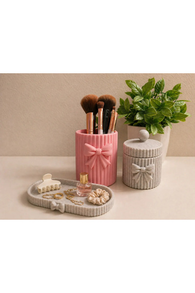 DU&ER 3-Piece Bathroom Organizer Decorative Bathroom Organizer Small Item and...