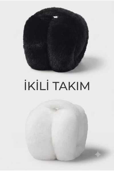 Betülce Kadın 2'li Takım Peluş Kışlık Kulaklık Yumuşak Dokulu