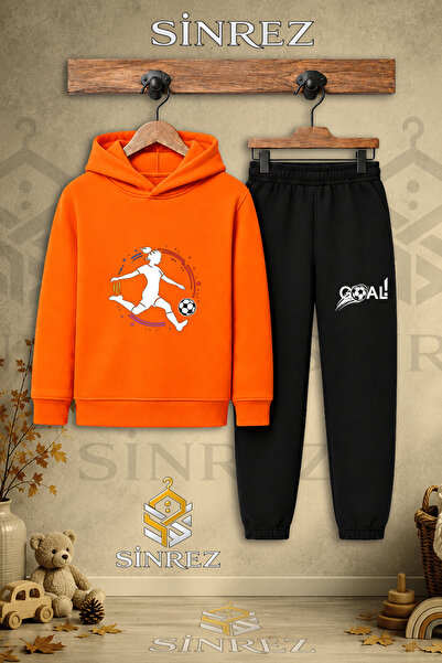 SİNREZ Children's Unisex Single Football Girl Colorful Circle Printed Hooded ...
