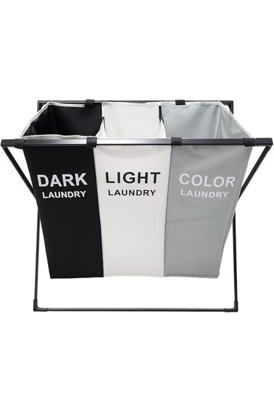 West Biking 3-Grid Laundry Basket with Compartments | Foldable & Portable Clo...