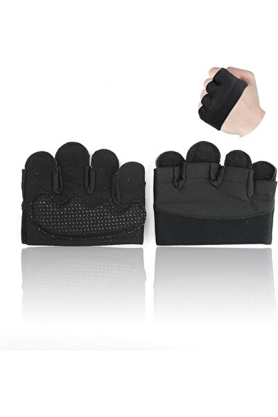 JOYZZZ Finger Gym Gloves, 1 Pair Black Anti-slip Four Finger Workout Glove, S...