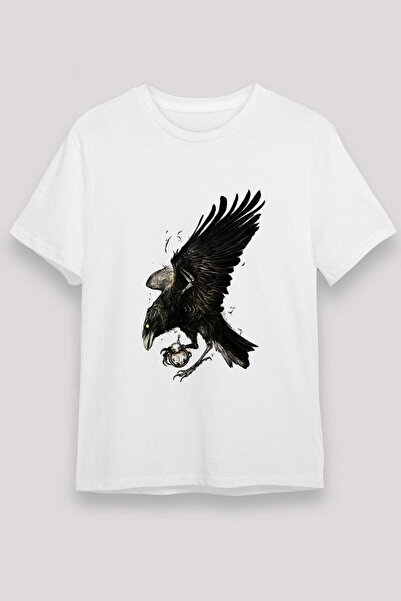 Darkhane Karga Unisex Printed White T-Shirt - Tshirt