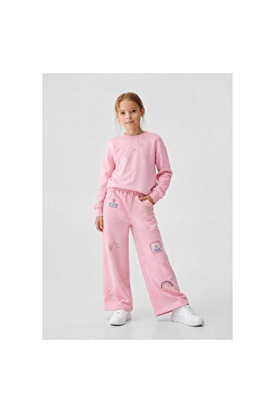 JABBER Girls' Colorful Embroidered Decorated Track Suit Set