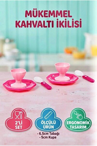 Tıfıl Toys 2'li Set Eğitici ve Ergonomik Çocuk Kahvaltı Oyun Seti Beceri Geli...