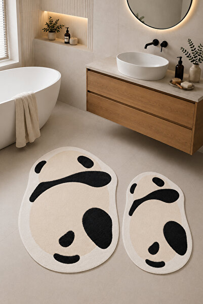 PINKIE HOME Digital Non-Slip Washable Double Cute Panda Bath Mat Bathroom Rug...