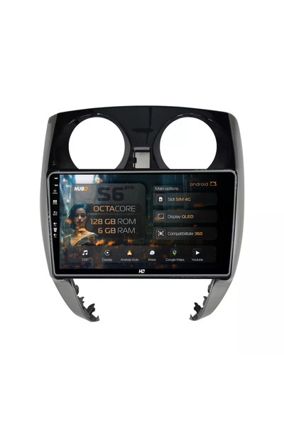 HUB64 Navigație Android Nissan Note (2012-2019), 6GB RAM, CarPlay și Android ...