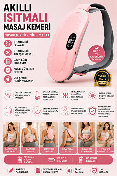 nextbuy Isıtmalı Özel Gün Tens Pedi Şarjlı Masaj Kemeri Regl Sıcak Kompres Ke...