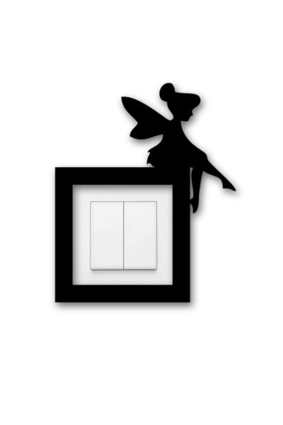 OEM Decor pentru priză și întrerupător, MDF, Girl-2, Zână, dimensiuni interio...
